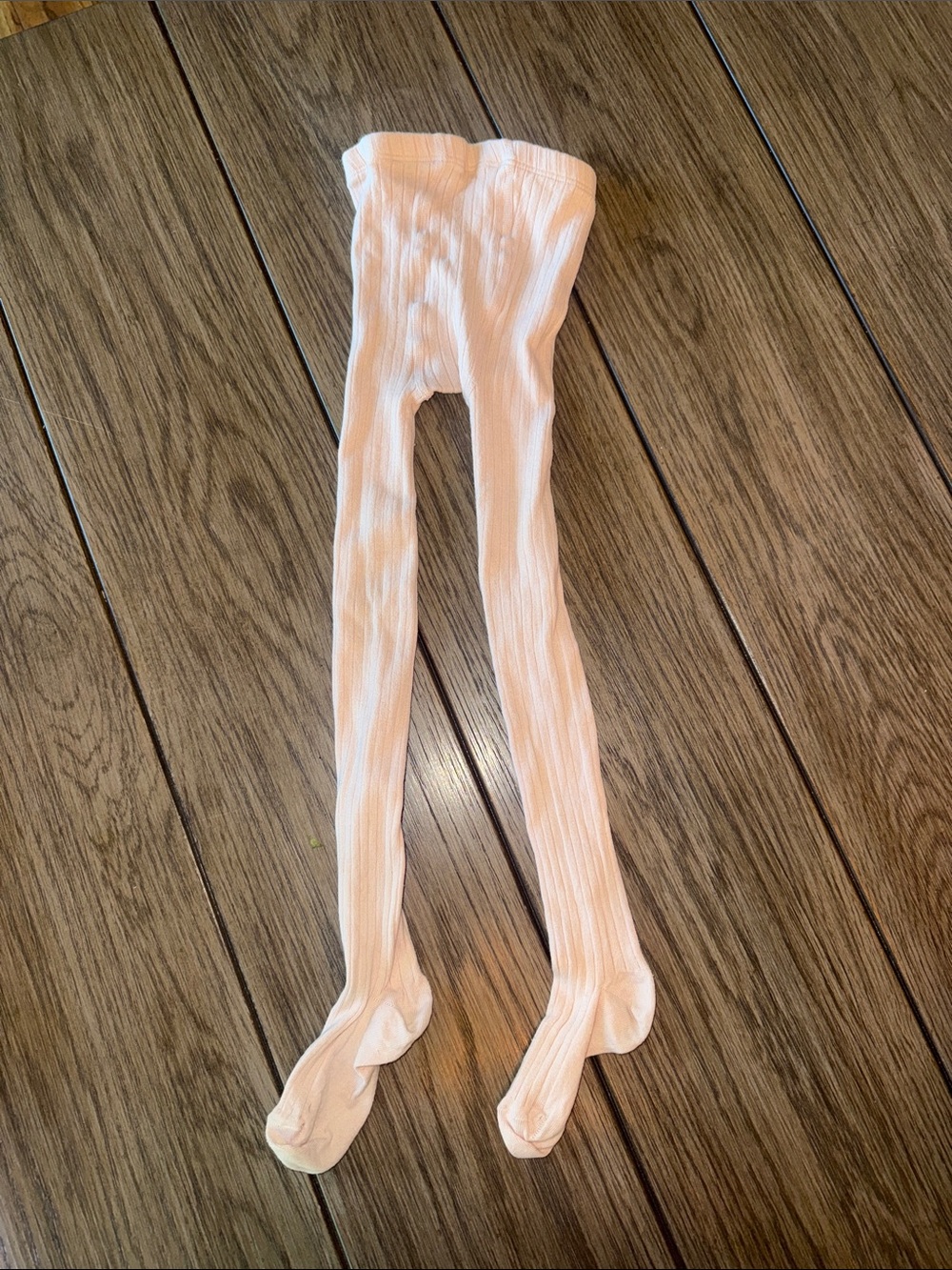 Ribbed Cream Kids Leggings Tights